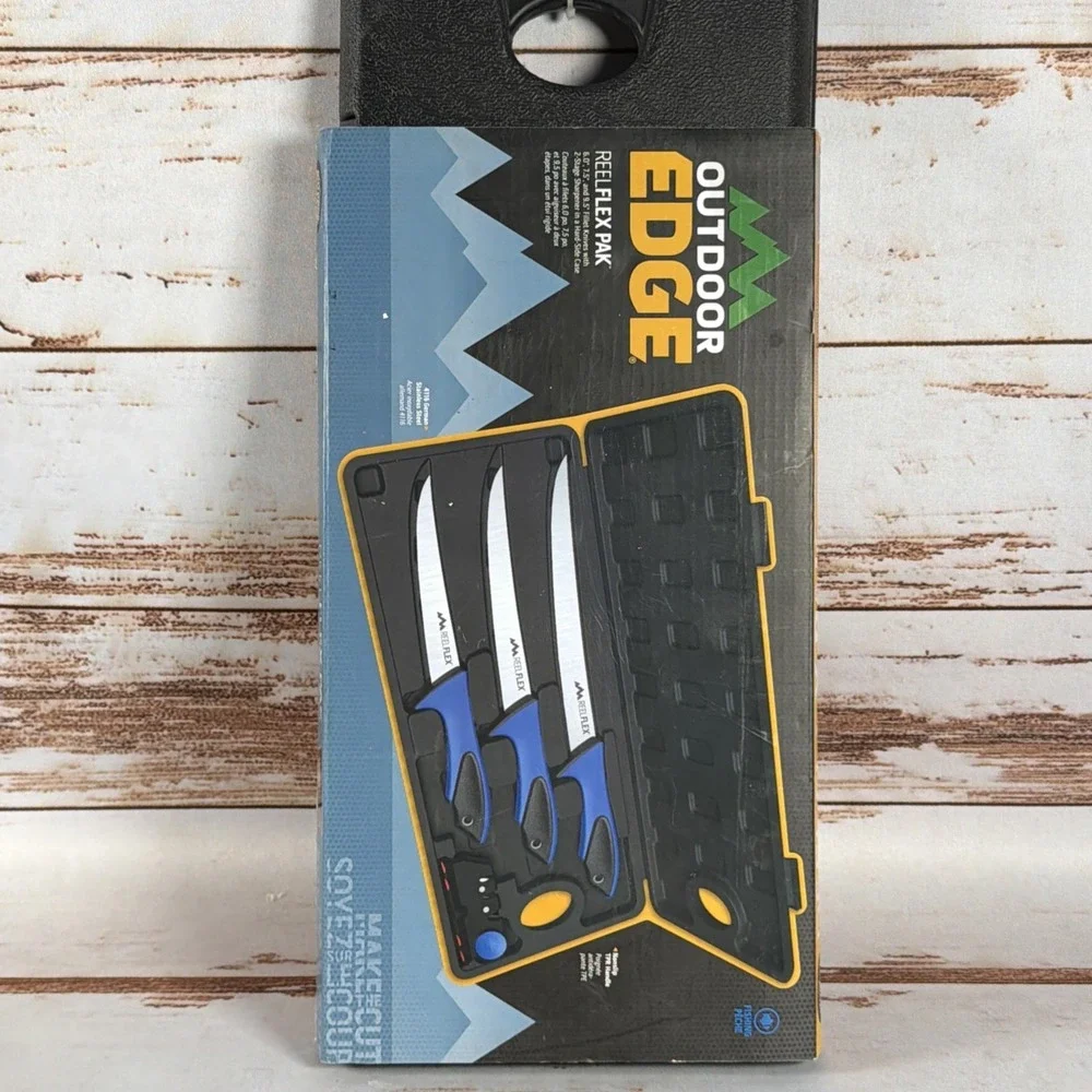 Outdoor Edge Reelflex Fishing Filet Knives Set of 3 With Case New